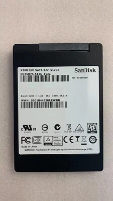 Used SanDisk SD7SB7S-512G-1122 X300 512Gb SATA-6.0Gbps 2.5-Inch SSD - Image 1 of 2