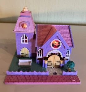 Polly Pocket 1993 Wedding Chapel Church Working Lights Bluebird 4 Figures - Picture 1 of 10