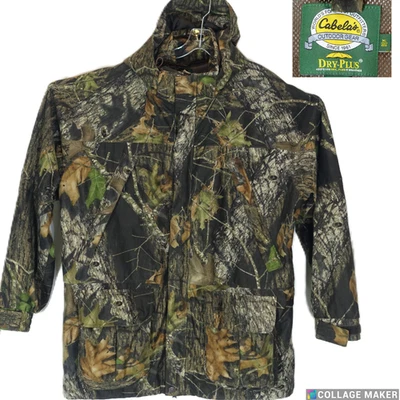 CABELA'S DRY-PLUS~MINT!!~MOSSY OAK BREAK-UP MENS XL HOODED HUNTING JACKET - Image 1 of 4