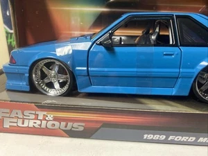 Jada Toys 1989 Ford Mustang GT Fox Body Teal/W Upgrade Chrome Rims - Picture 1 of 13
