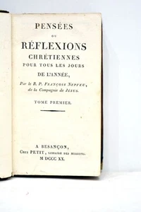 LIVRE ANCIEN NEPVEU PENSEES OU REFLEXIONS CHRETIENNES 1820 - Imagen 1 de 5