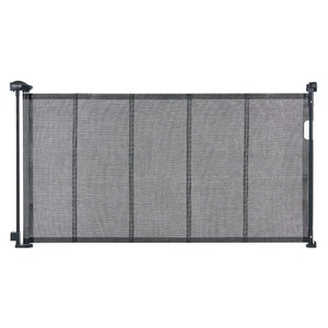 Retractable Baby Gate Mesh Baby Gate 34.2" Tall Extend to 60" Wide Black - Picture 1 of 12