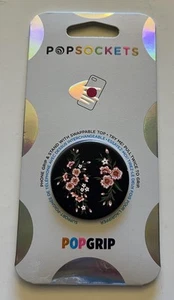 PopSocket Stand For Phone Tablet Black Pink Flower Blossom NEW - Photo 1 sur 3