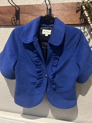 Alice Temperley Para Target Azul Recortado y Logo Botón - Faltan Botones Foto 1 de 4