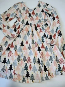Hanna Andersson Christmas Tree Long Sleeve Skater Dress size 150 (12) - Picture 1 of 3