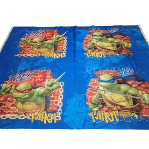 Cotton Fabric Panel TMNT Leo Raph 2006, 35x44 Teenage Mutant Ninja Turtles RARE - Picture 1 of 12