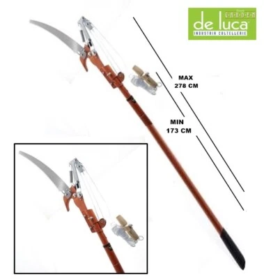 SVETTATOIO TAGLIA RAMI IN METALLO MOVIMENTO A CORDA +SEGACCIO E ASTA TELESCOPICA - Immagine 1 di 4