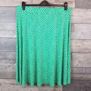 Dannii Minogue Petites Midi Skirt 2XL Green Polka Dot Jersey Stretch BN - Picture 1 of 8
