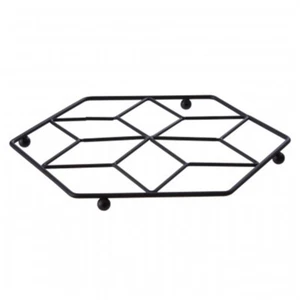 Vertex Contour Black Heat Resistant Worktop Protector Surface Pot Holder Trivet - Picture 1 of 7