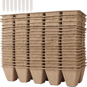 200 Cells Peat Pot Trays for Seedlings, 20 Packs Seedling Start Trays with Drain - Picture 1 of 5