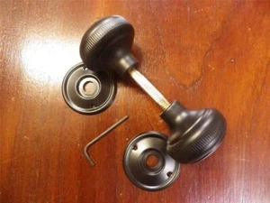 pair deco milled edge 52mm black mortice door knobs,also suit carpenter TH 0929 - Picture 1 of 1