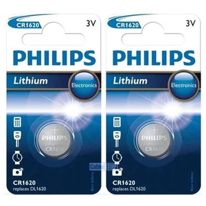 2 x CR1620 3V Lithium Philips Button Battery Coin Cell DL1620 - EXPIRY 07-2026 - Picture 1 of 1