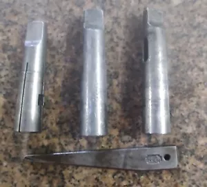3 MORSE TAPPER DRILL ADAPTERS AND DRIFT KEY - Picture 1 of 4