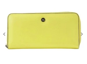BNWOT CELLINI Luxury Leather Dover Ladies Wallet Yellow With Silver Hardware - Picture 1 of 6