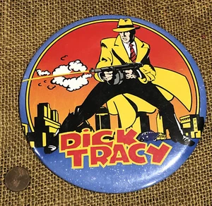 De colección 1990 Warren Beatty Dick Tracy Película Enorme 6” Pinback Disney Arte Raro - Imagen 1 de 6