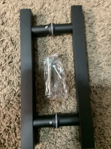 2X Glass Door Handle Matte Black Stainless Steel Square Tube Big Handle Sliding Cover