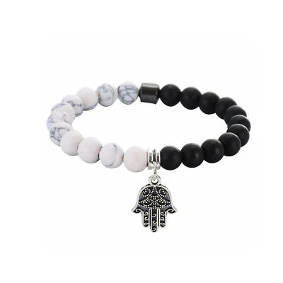 Armband Buddha Hand Anhänger Naturstein Perlen  - Bild 1 von 3