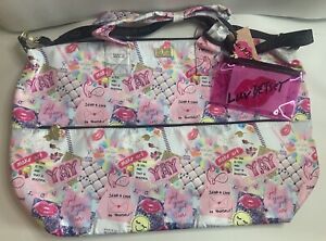 LARGE NEW “LUV BETSEY JOHNSON” WEEKENDER BAG & Logo Zip Pouch-$118 Retail-NWT