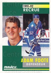 1991-92 Pinnacle French #337 Adam Foote - Picture 1 of 1
