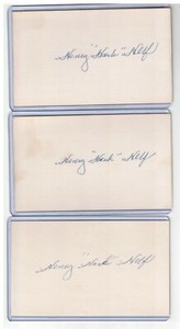 (3) HANK HELF INDEX CARD SIGNED 1938 '40 CLEVELAND INDIANS PSA/DNA CER 1913-1984
