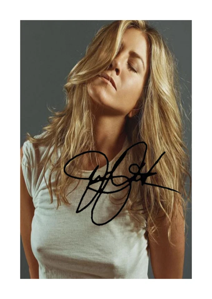 ENGRAVIA DIGITAL Jennifer Aniston in a revealing top A4 signed mounted poster Choice of frame