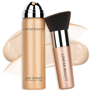 Airbrush Foundation Spray with Brush - Full Coverage, Natural Matte Makeup - Picture 1 of 12