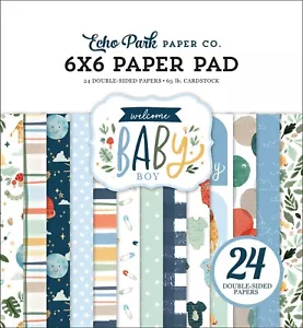 Echo Park Paper WELCOME BABY BOY 6x6 Scrapbook Paper Cardstock Pad - Picture 1 of 1