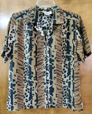 Blusa Camisa Donnkenny Classics Petite Pequeña Para Mujer Manga Corta Botón De Colección Foto 1 de 4