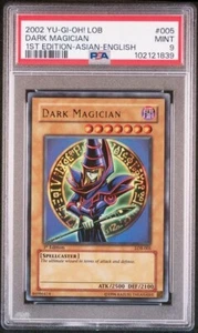 PSA 9 2002 Dark Magician LOB-005 1st ED Ultra Rare Asia English YuGiOh Card Mint - Picture 1 of 2