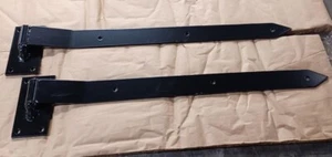 Kit de 2 bisagras de correa de puertas de granero de acero HD 29" negro capa de polvo con pasadores de bisagra - Imagen 1 de 5