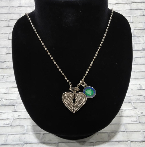 Collana Gucci Ala Cuore Crest Argento Sterling 925 Catena Sfera Ciondolo con Scatola