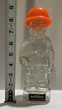 Vintage Mennen Skin Bracer Hard Hat Construction After Shave Bottle Empty
