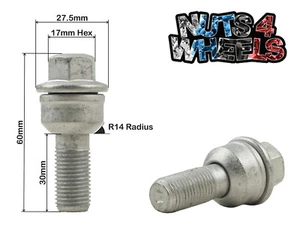 1 x Silver Wheel Bolt fits Audi Q3 (8U, F3) OEM Alloy & Steel Wheels - Picture 1 of 1