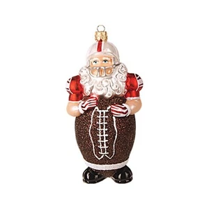 Corpo calcio Babbo Natale vetro lucido albero di Natale ornamento decorazione sportiva - Foto 1 di 3