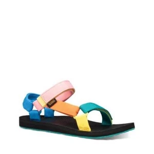 TEVA WOMENS SANDALS.NEW BOX UNIVERSAL BLOCK 90S MULTI FLIP FLOP VEGAN S23.SIZE 4 - Picture 1 of 7