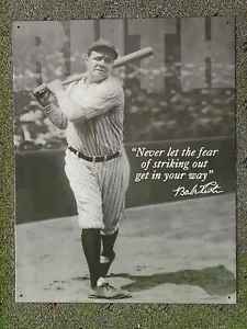 Babe Ruth Yankees print on heavy duty tin sign & 1932 called shot 2012 schedule - Picture 1 of 2