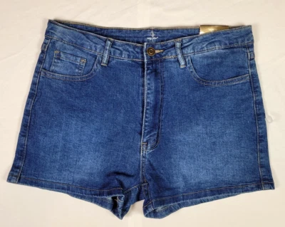 Baby Phat Shorts Women Large Blue Denim Mid Rise Stretch - Image 1 of 4
