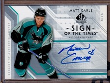 2006-07 SP Authentic Sign of the Times #STMA Matt Carle AUTO - San Jose Sharks