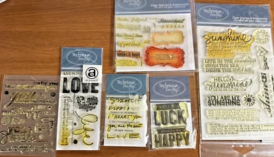 6 juegos de estampillas de fotopolímero Technique Tuesday Somethings, Smooch, Simply U Foto 1 de 4