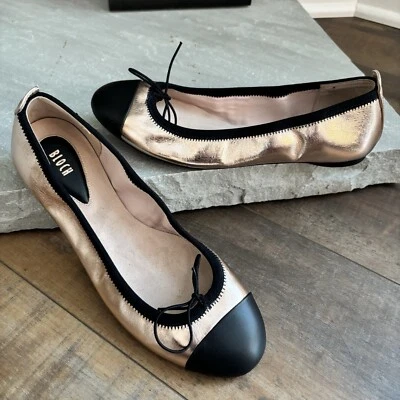 Женские балетки Bloch размер 38 США 8 Chara с рамой металлик розовое золото кожа - Изображение 1 из 4