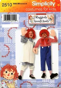 Simplicity Sewing Pattern 2510 Kids Raggedy Ann & Andy Costume Size 3-8 UNCUT - Picture 1 of 3