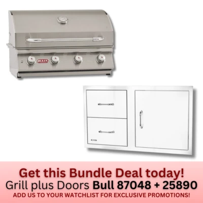 Bull Lonestar Select 30-Inch Outdoor Island BBQ Grill with Door/Drawer Combo LP - Image 1 of 4