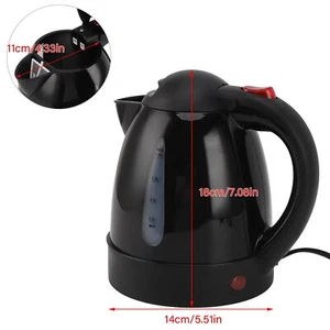 Electric Kettle 150W 1L Black Road Hot Water Boiler Stainless Steel Liner AU - Picture 1 of 12