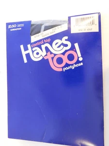 *Vintage Control Top Hanes Too Pantyhose Size C-D CLASSIC NAVY Sandalfoot - Picture 1 of 4