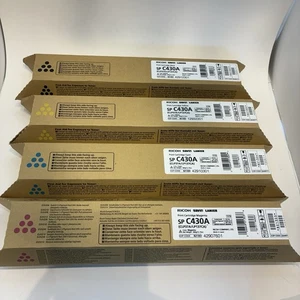 Set of 4 | SP C430A | Ricoh | Auth. Toner | Magenta Cyan Yellow Black | Open Box - Picture 1 of 13