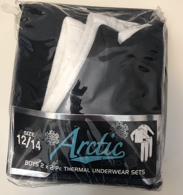 Conjunto de 2 ropa interior térmica Arctic Hero para niños talla 12/14 blanco negro tejido gofre Foto 1 de 4
