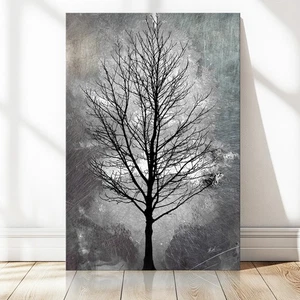 Moderne Leinwand Kunst Wandbild mit Baum Motiv  Schwarz-Weiß XXL Wohnzimmer 6793 - Bild 1 von 10