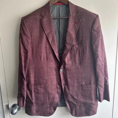 Bespoke ISAIA Silk Wool Burgundy Blazer MSRP $5,995 - Image 1 of 4
