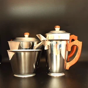 Art Deco Stainless Steel Four Piece Tea Coffee Set. - Picture 1 of 16