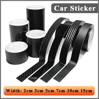 Car Door Protector Sill Scuff Cover Sticker Carbon Fiber Strip Anti-Scratch Tape - Image 1 of 4